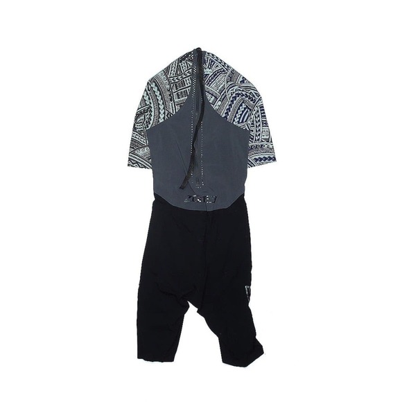 Women's Black and Blue Swim One Piece - Picture 3 of 3